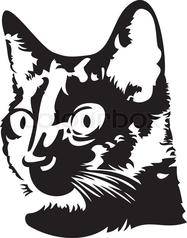 630x800 Black Cat Head Silhouette Stock Vector Colourbox