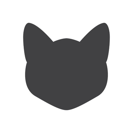 450x450 Black Silhouette Of Cat Head On A White Background Vector