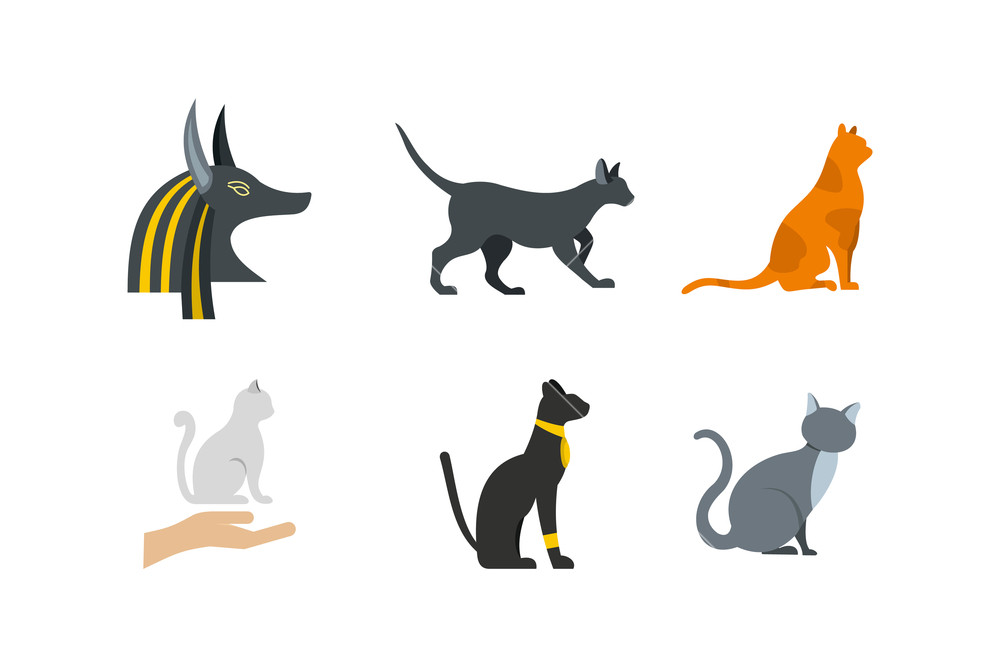 1000x667 Cat Icon Set Flat Set Of Cat Vector Icons For Web Design Isolated