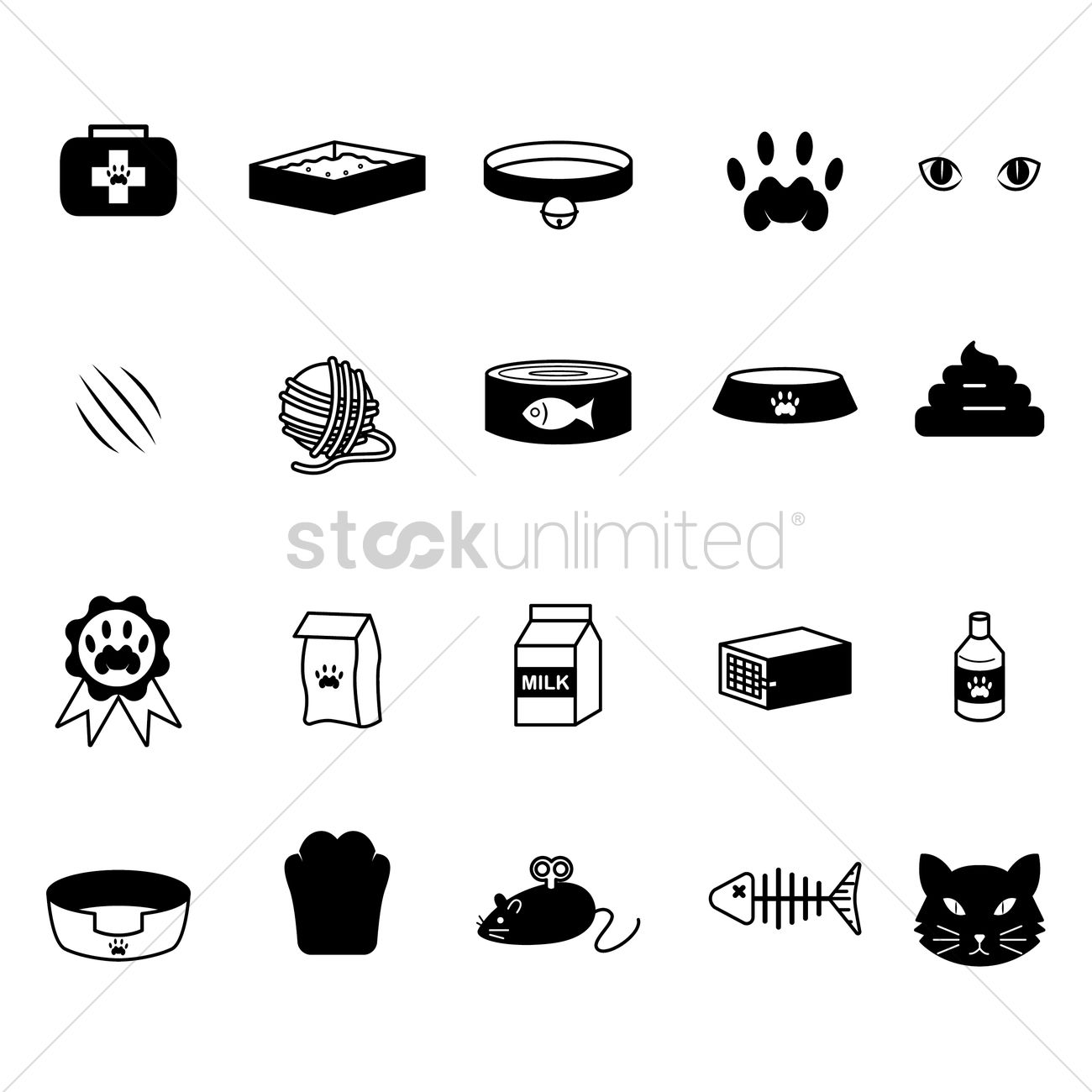 1300x1300 Set Of Cat Icons Vector Image