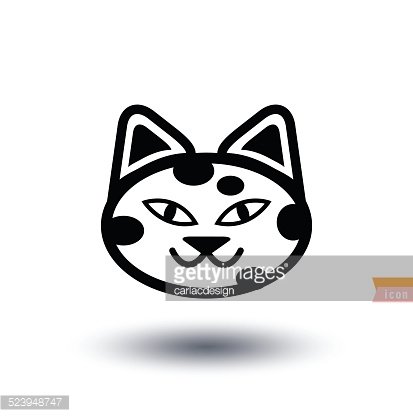 413x417 Cat Icon, Vector Illustration Premium Clipart