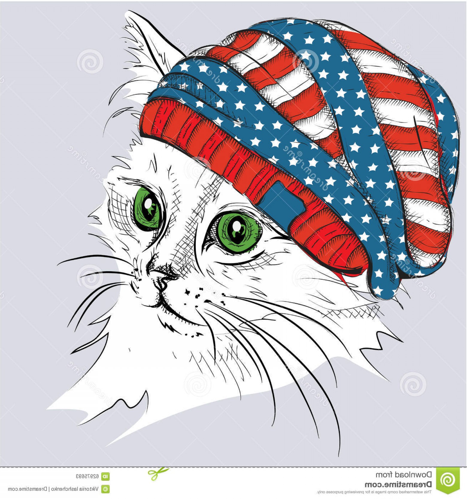 Stock Illustration Hand Draw Cat Hat Vector Illustration Image 1560x1668 Stock Illustration Hand Draw Cat Hat Vector Illustration Image