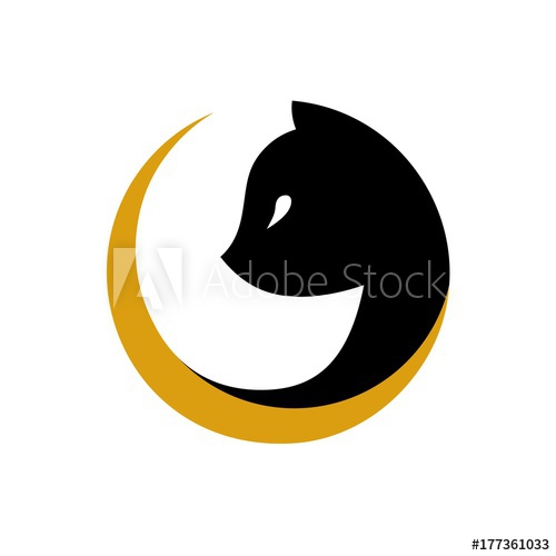 500x500 Cat Logo Vector Graphic Design, Cat Head Vector Icon