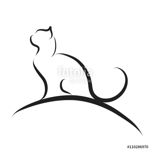 500x500 Vector Illustration Of Cat Logo Stock Image And Royalty Free