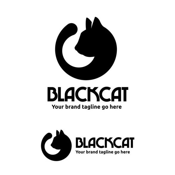 588x588 Black Cat Logo Design Vector Free Download