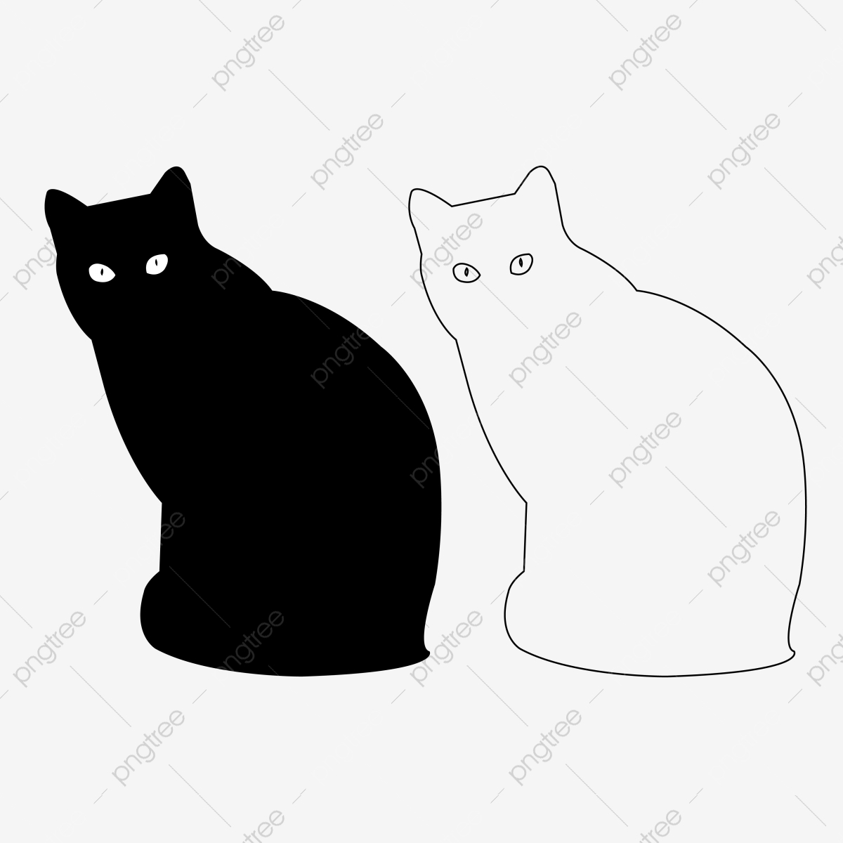 1200x1200 Cat Silhouette Vector Icon Cat Outline Vector Icon Set, Cat