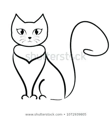 450x470 Outline Of A Cat Outline Cat Vector Image Black Cat Outline Images