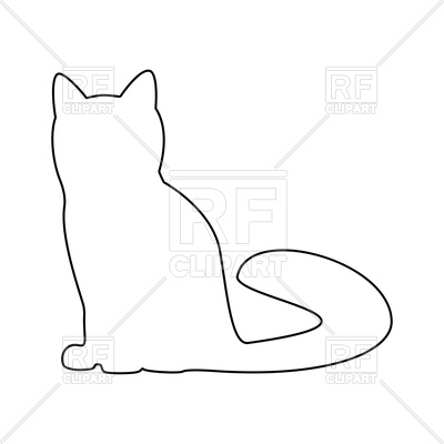 400x400 Outline Of Cat Vector Image Of Plants And Animals