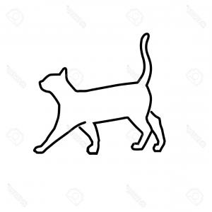 300x300 Photostock Vector Simple Outline Illustration Cat Vector Cat