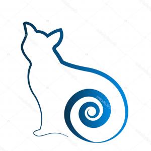 300x300 Stock Illustration Blue Cat Shape Outline Vector Hoodamathrun