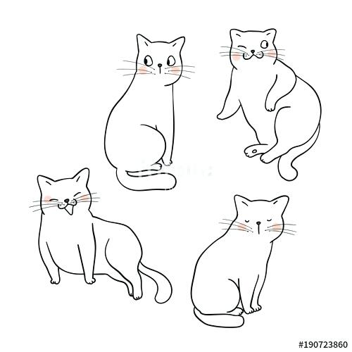 500x500 Cat Drawing Outline