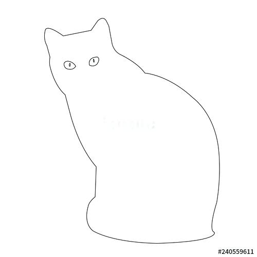 500x500 Cat Outline
