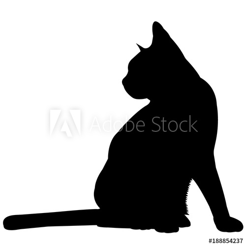 500x500 American Shorthair Cat Silhouette Vector Graphics Buy, Outline Cat