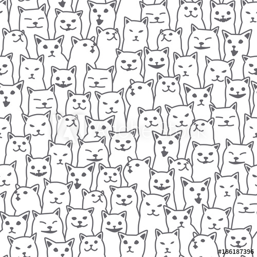 Cat Pattern Vector At Collection Of Cat Pattern Vector Free For Personal Use 5257