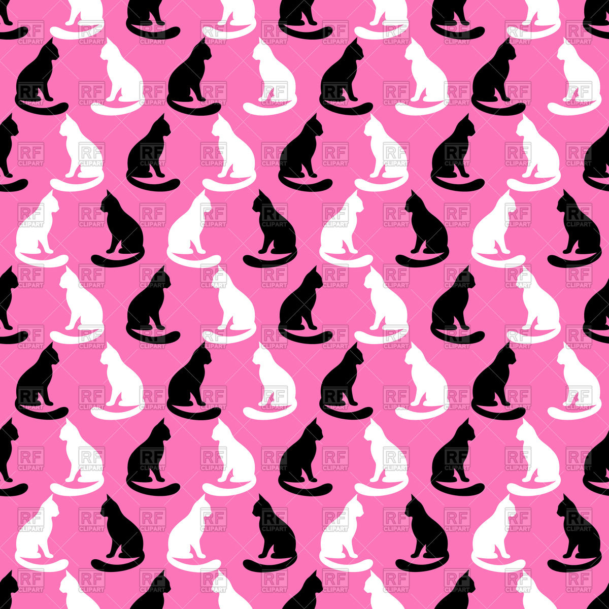 Animal Seamless Pink Pattern With Cats Silhouettes Vector Image 1200x1200 Animal Seamless Pink Pattern With Cats Silhouettes Vector Image
