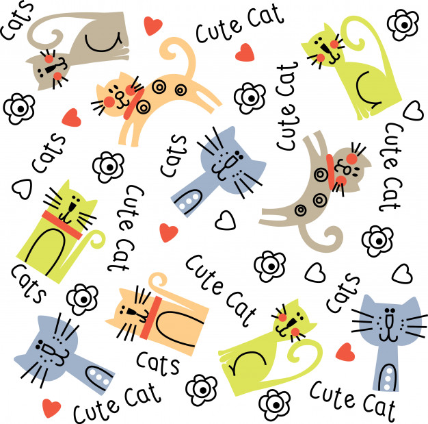 Cute Cat Pattern Vector Premium Download 626x619 Cute Cat Pattern Vector Premium Download