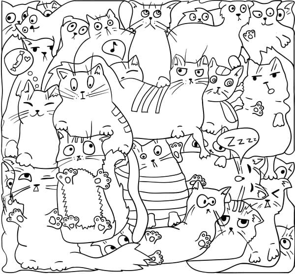 Funny Cat Hand Darwn Seamless Pattern Vector Free 600x558 Funny Cat Hand Darwn Seamless Pattern Vector Free
