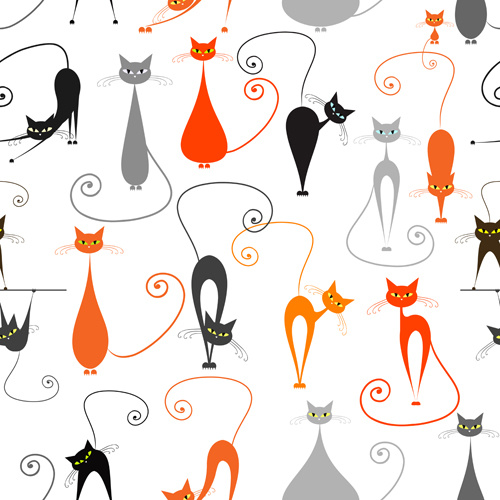 Cartoon Cat Seamless Pattern Vector Graphic Free Vector 500x500 Cartoon Cat Seamless Pattern Vector Graphic Free Vector