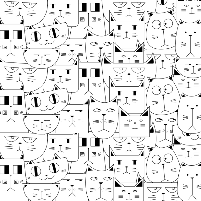 Hand Drawn Cat Pattern, Pattern, Cat, Background Png And Vector 640x640 Hand Drawn Cat Pattern, Pattern, Cat, Background Png And Vector