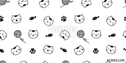 Cat Seamless Pattern Vector Paw Kitten Scarf Isolated Background 500x250 Cat Seamless Pattern Vector Paw Kitten Scarf Isolated Background