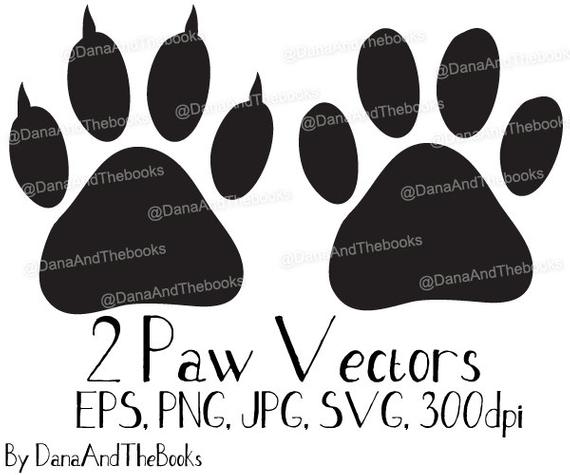 570x475 Dog Or Cat Paw Print Png Clip Art Vector Etsy