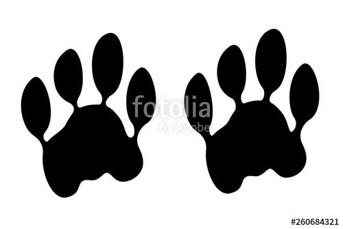 500x334 Isolated Vector Cat Paw Print On White Background Stock Image