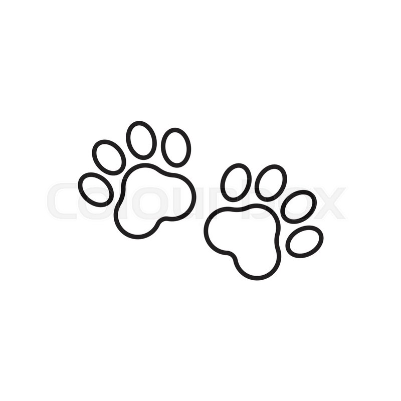 800x800 Paw Print Vector Icon In Line Style Stock Vector Colourbox