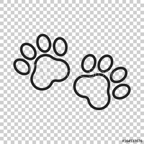 500x500 Paw Print Vector Icon In Line Style Dog Or Cat Pawprint