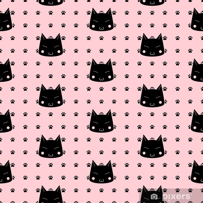 700x700 Cats Paw Print Vector Seamless Pattern Wall Mural