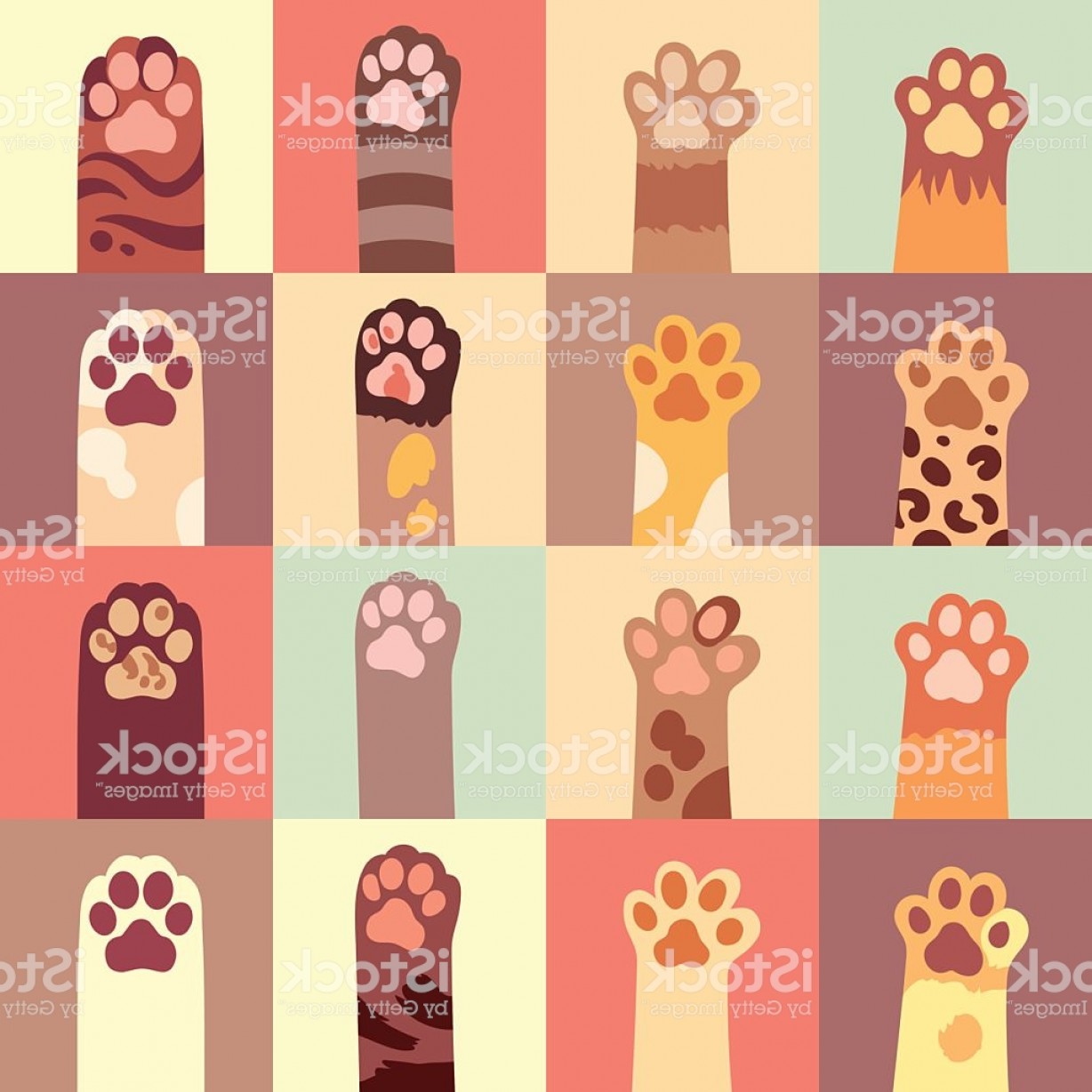 Cats Paw Vector Flat Icon Set Gm Soidergi 1228x1228 Cats Paw Vector Flat Icon Set Gm Soidergi