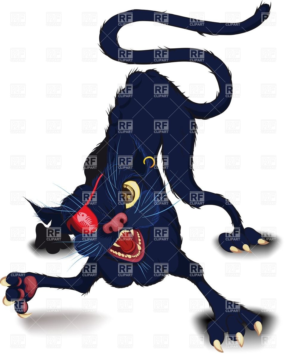 Black Aggressive Pirate Cat With Raised Paw Vector Image Of Plants 962x1200 Black Aggressive Pirate Cat With Raised Paw Vector Image Of Plants