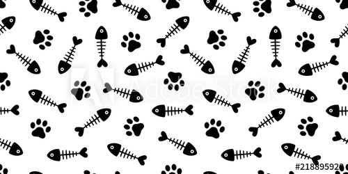 Fish Bone Seamless Pattern Cat Paw Vector Fish Dog Salmon Repeat 500x250 Fish Bone Seamless Pattern Cat Paw Vector Fish Dog Salmon Repeat