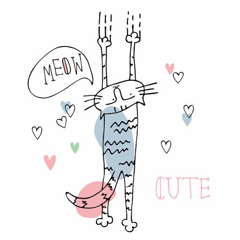 Naughty Cat Scratch Cute Style Vector Illustration 490x490 Naughty Cat Scratch Cute Style Vector Illustration