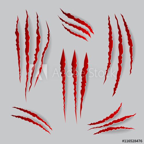 500x500 Vector Cat Claws Marks Set Mark Of Claw, Illustration Scratch