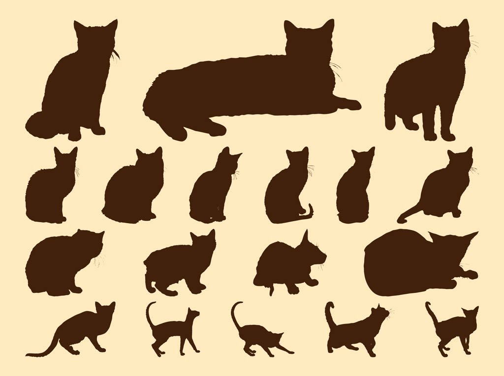 1024x765 Cats Silhouettes Graphics Vector Art Graphics