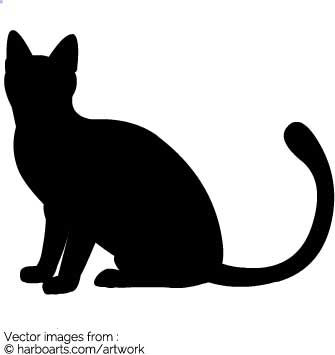 335x355 Download Cat With Long Tail Silhouette
