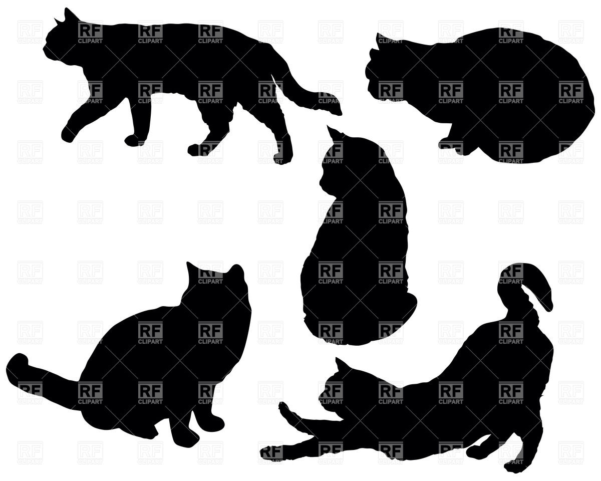 1200x960 Posing Cats Silhouettes Vector Image Of Plants And Animals