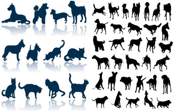 Cats And Dogs Silhouette Vector Free Vector In Encapsulated 573x365 Cats And Dogs Silhouette Vector Free Vector In Encapsulated