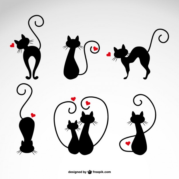In Love Cats Silhouettes Vector Free Download 626x626 In Love Cats Silhouettes Vector Free Download