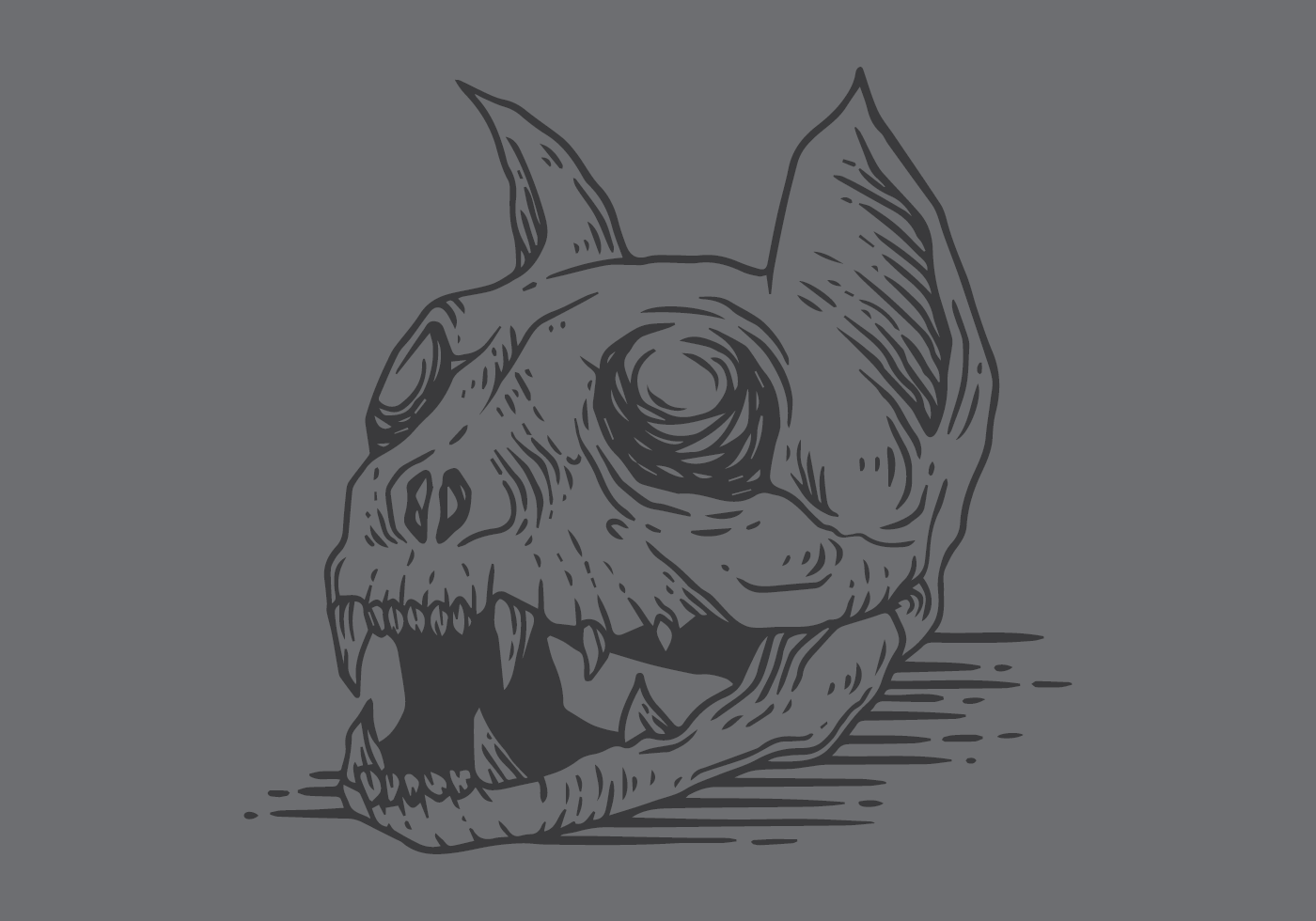 1400x980 Cat Skull Vector