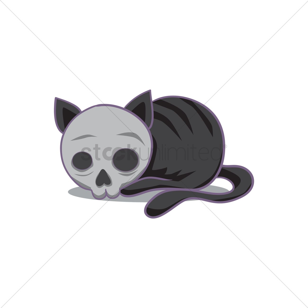1300x1300 Cat Skull Vector Image