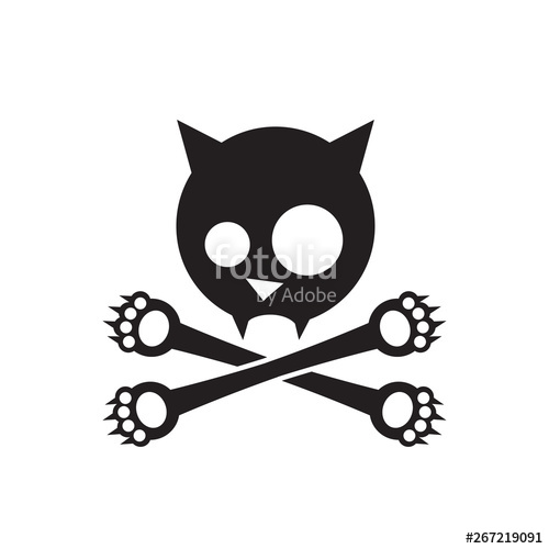 500x500 Cat Skull And Crossbones Cross Paws Stock Image And Royalty Free