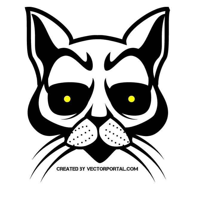 660x660 Cat Skull Vector Drawing Animal Vectors In Cat Skull