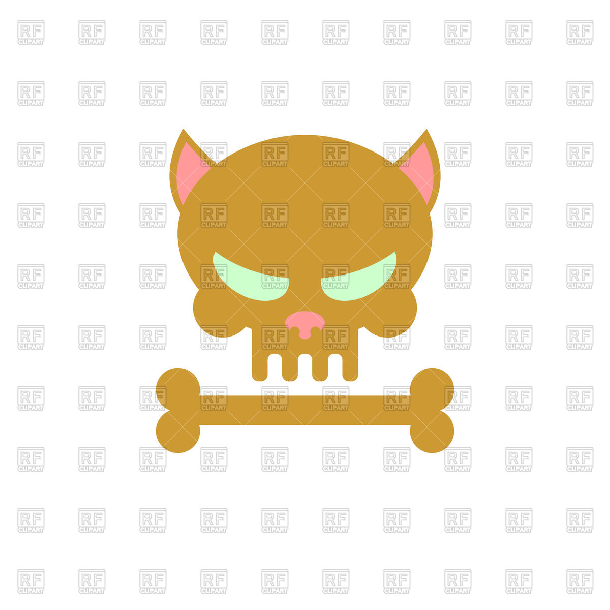 1200x1200 Cat Skull With Bone Vector Image Of Icons And Emblems Maryvalery