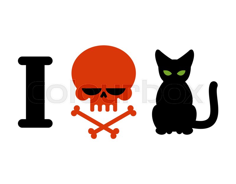 800x623 I Hate Cats Skull Symbol Of Hatred Stock Vector Colourbox
