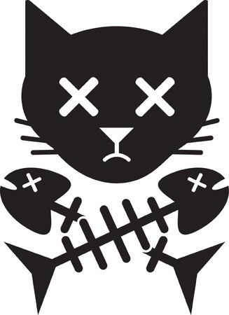 327x450 Cat Skull Bones Royalty Free Vector Graphics