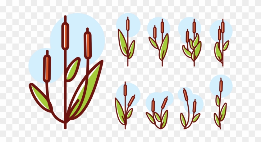 840x457 Cattails Icons Vector