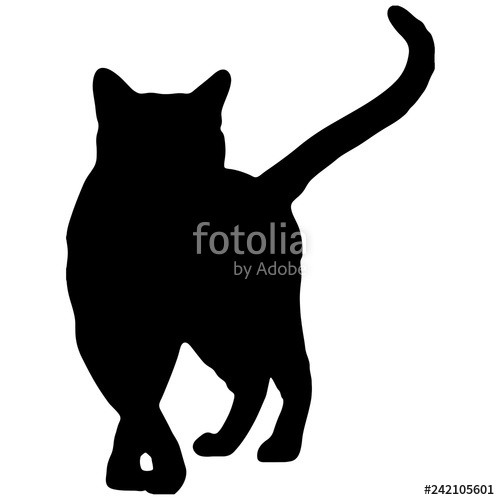 500x500 Silhouette Of A Black Cat Vector Illustration Stock Image