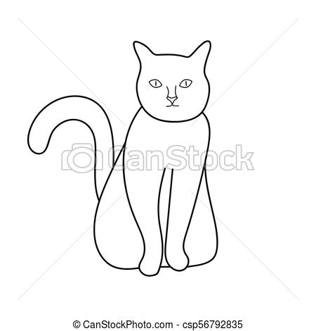 450x470 Cat Vector Icon Cat Line Icon Vector Illustration On White