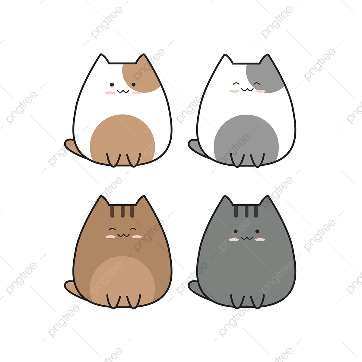1200x1200 Cute Baby Cat Vector Set Collection, Cat, Cute, Illustration Png